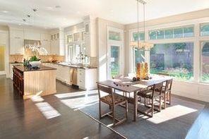 Kitchen and Dining Room Panorama in New Luxury Home